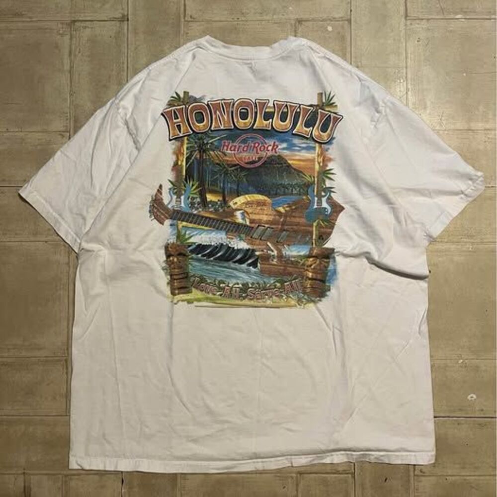 Hard Rock Cafe Honolulu white graphic tshirt size XXL